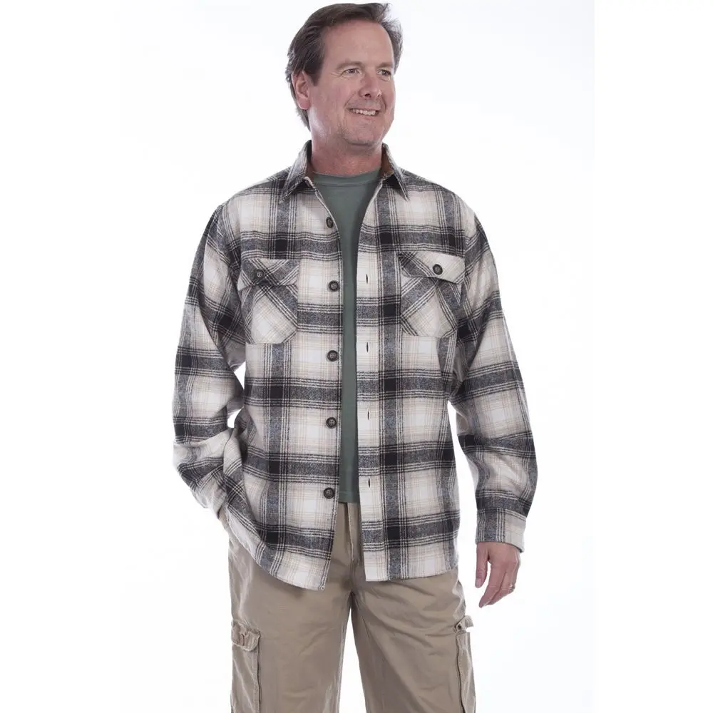 Flannel Shirt Jacket, Grey 1
