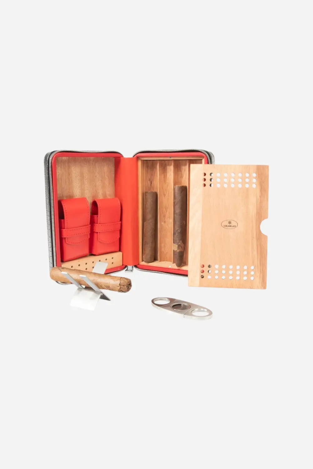 Brouk & Co. Devon Croco Cigar Travel In Black 1