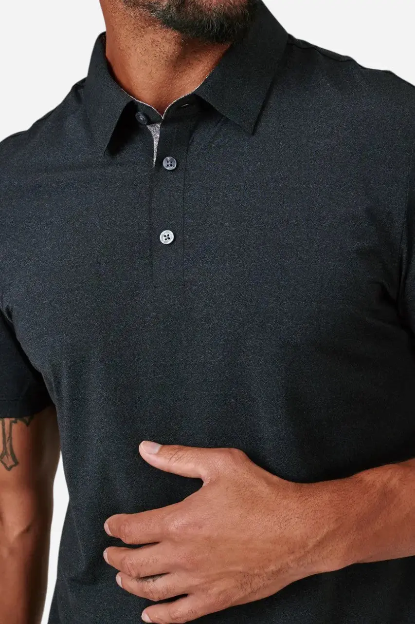 7 Diamonds Albatross Polo T Shirt In Black 3