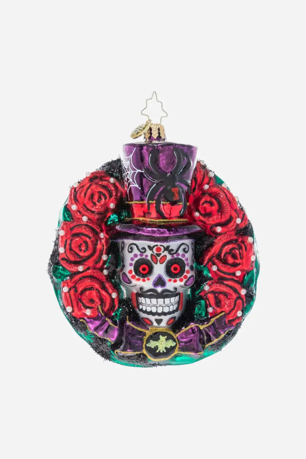 Christopher Radko Spooky Skull Wreath Ornament 1