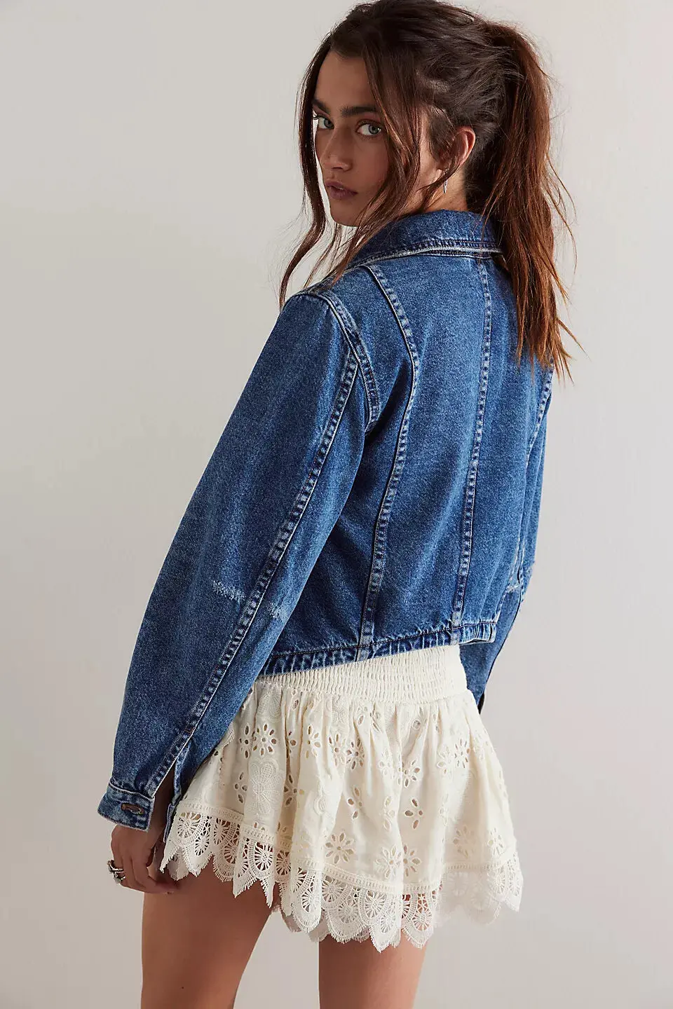 Free People Jade Denim Jacket In High Dive 3
