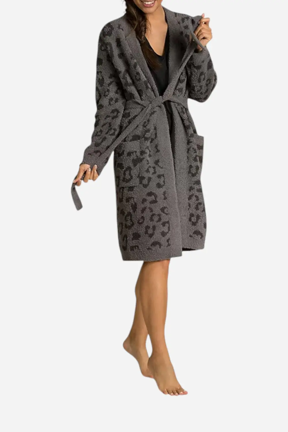 Barefoot Dreams Cozychic Barefoot In The Wild Graphite Carbon Robe 1