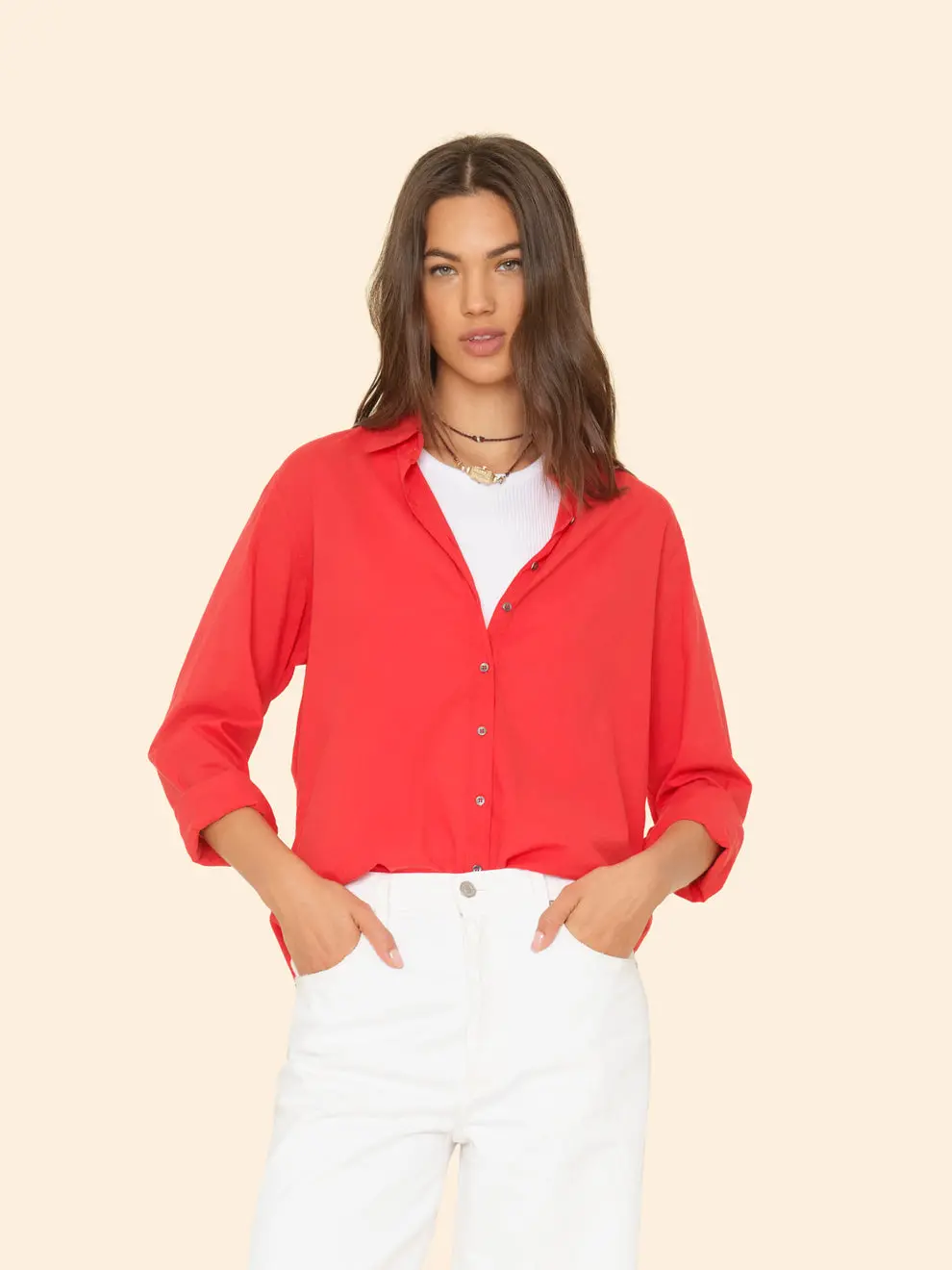 Xirena Racing Red Beau Shirt 4