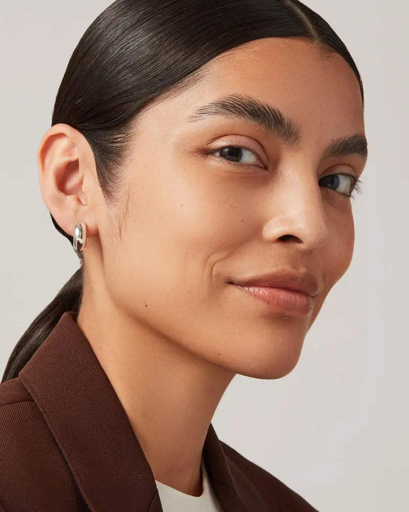 Jenny Bird Small Tome Hoop Earrings In Sterling Silver 2