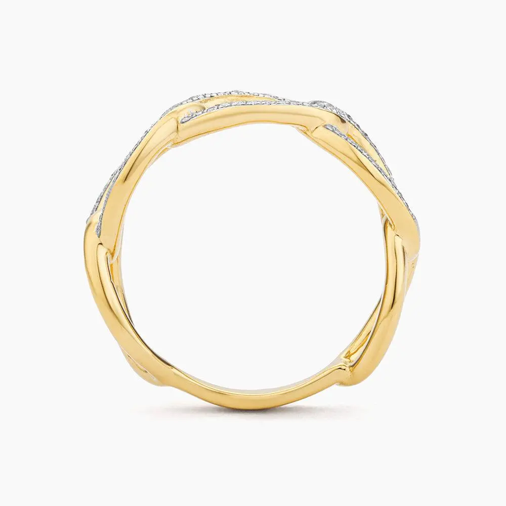 Ella Stein Triple Link Statement Ring In Gold - Size 7 2