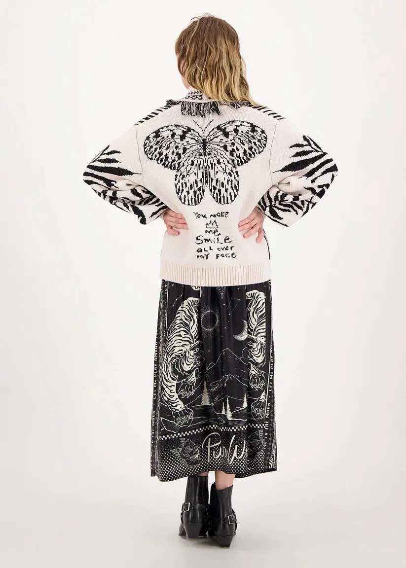 Me369 Vanessa Midi Skirt In Black Magic 2