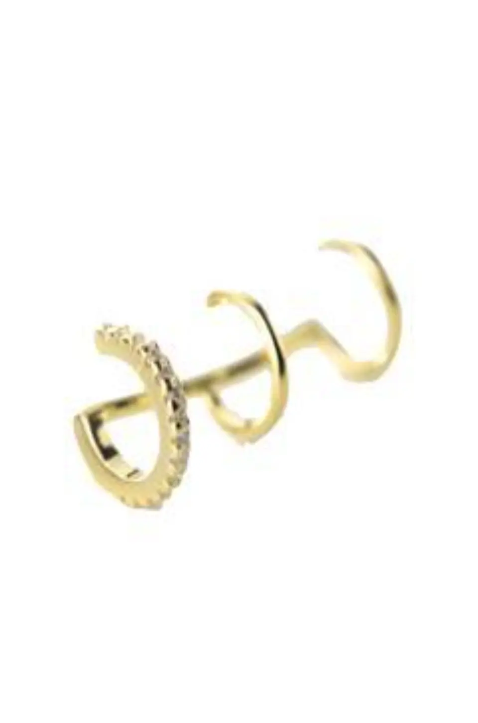 3 Hoop Ear Cuff Gold 1