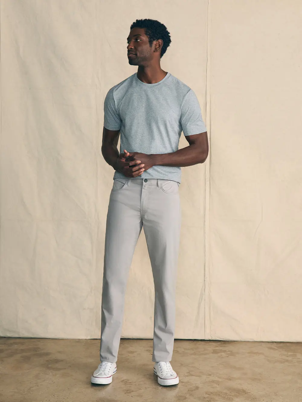 Faherty Movement 5-Pocket Pant In Fossil 3