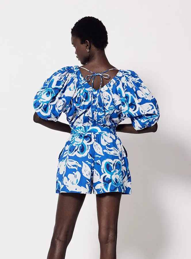 Cleobella Thalia Romper In Azure Print 2