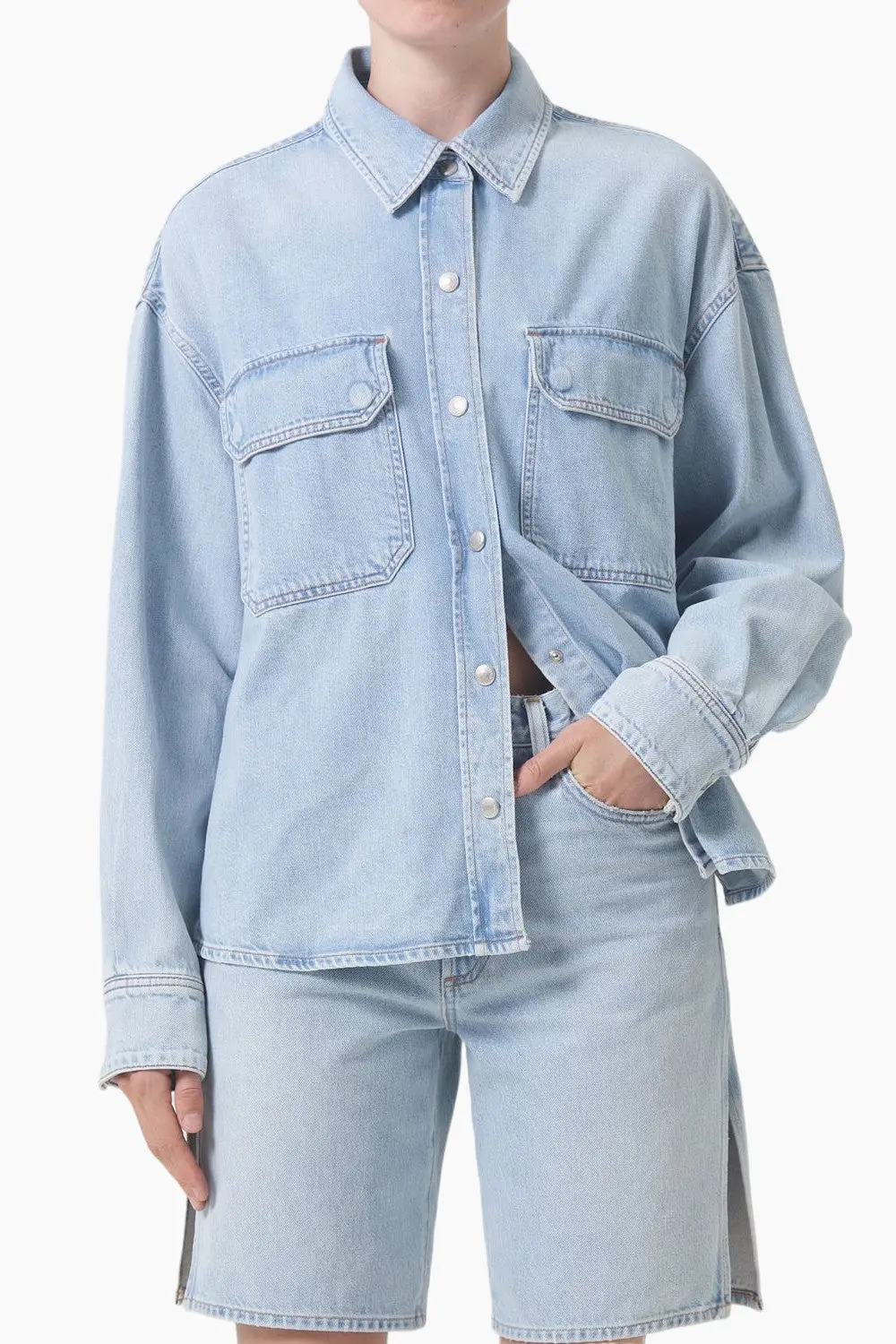 Agolde Gwen Slice Shirt In Tension 1