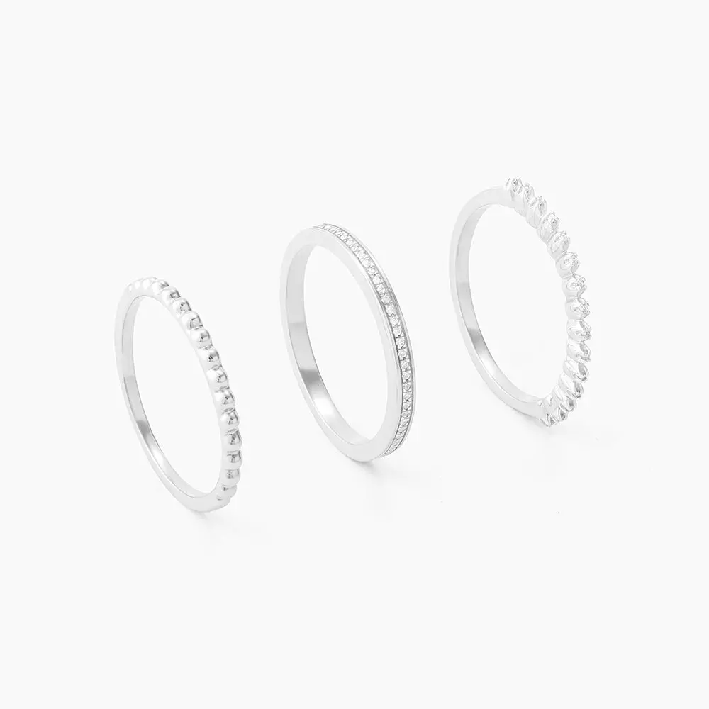 Ella Stein Diamonds & Bubbles Of Gold Stackable Ring In Sterling Silver - Size 7 2