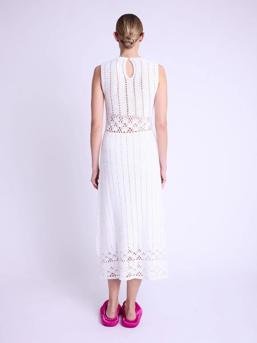 Berenice Roazac Crochet Dress In Off White 2