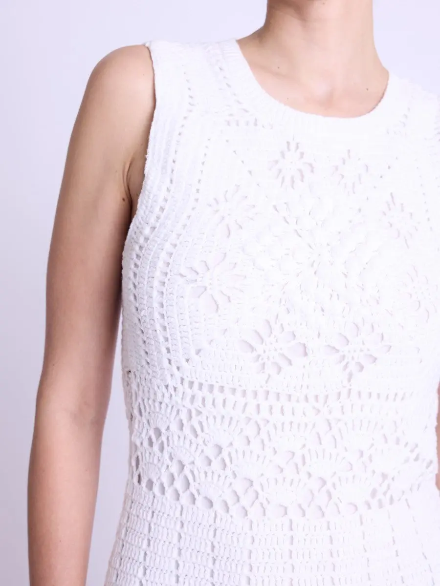 Berenice Roazac Crochet Dress In Off White 3