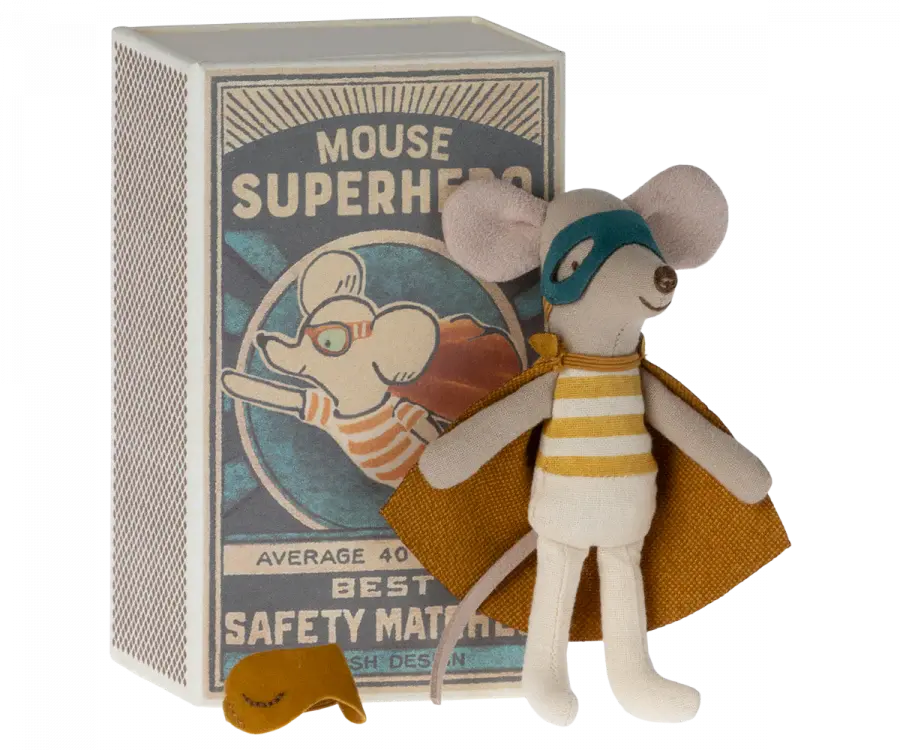 Maileg Superhero Little Brother Mouse In Matchbox 1