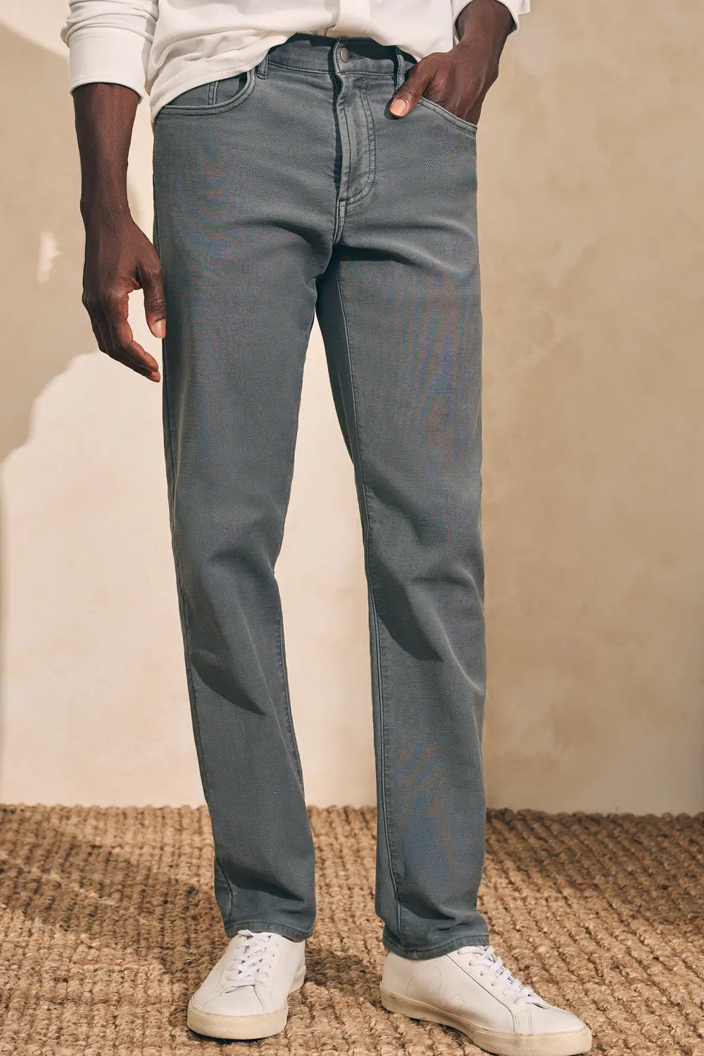 Faherty Stretch Terry 5-Pocket Pant In Slate 2