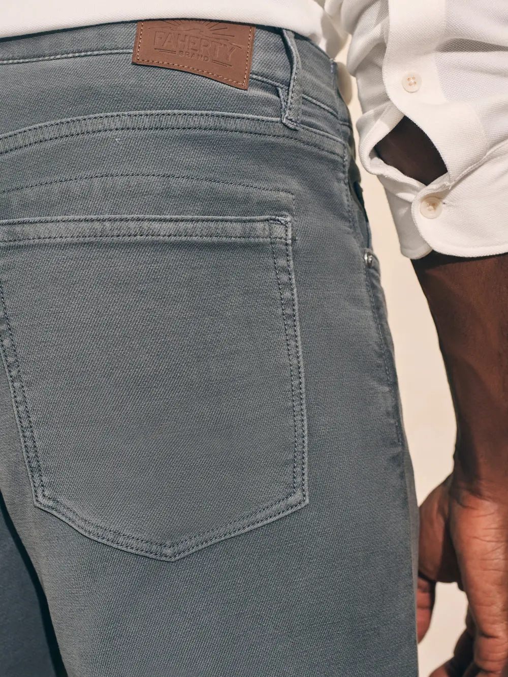 Faherty Stretch Terry 5-Pocket Pant In Slate 5