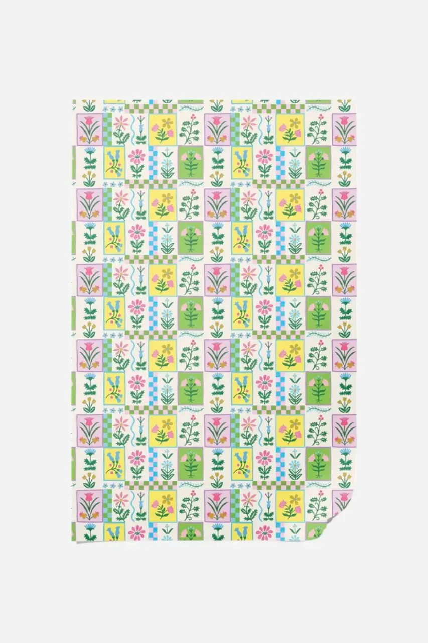 Retro Flowers Wrapping Paper 2