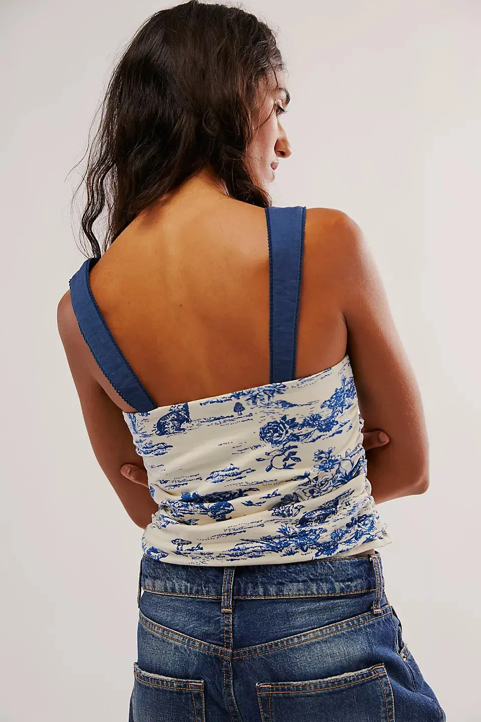 Free People 2 Tone Printed Tank In Ivory Combo 2