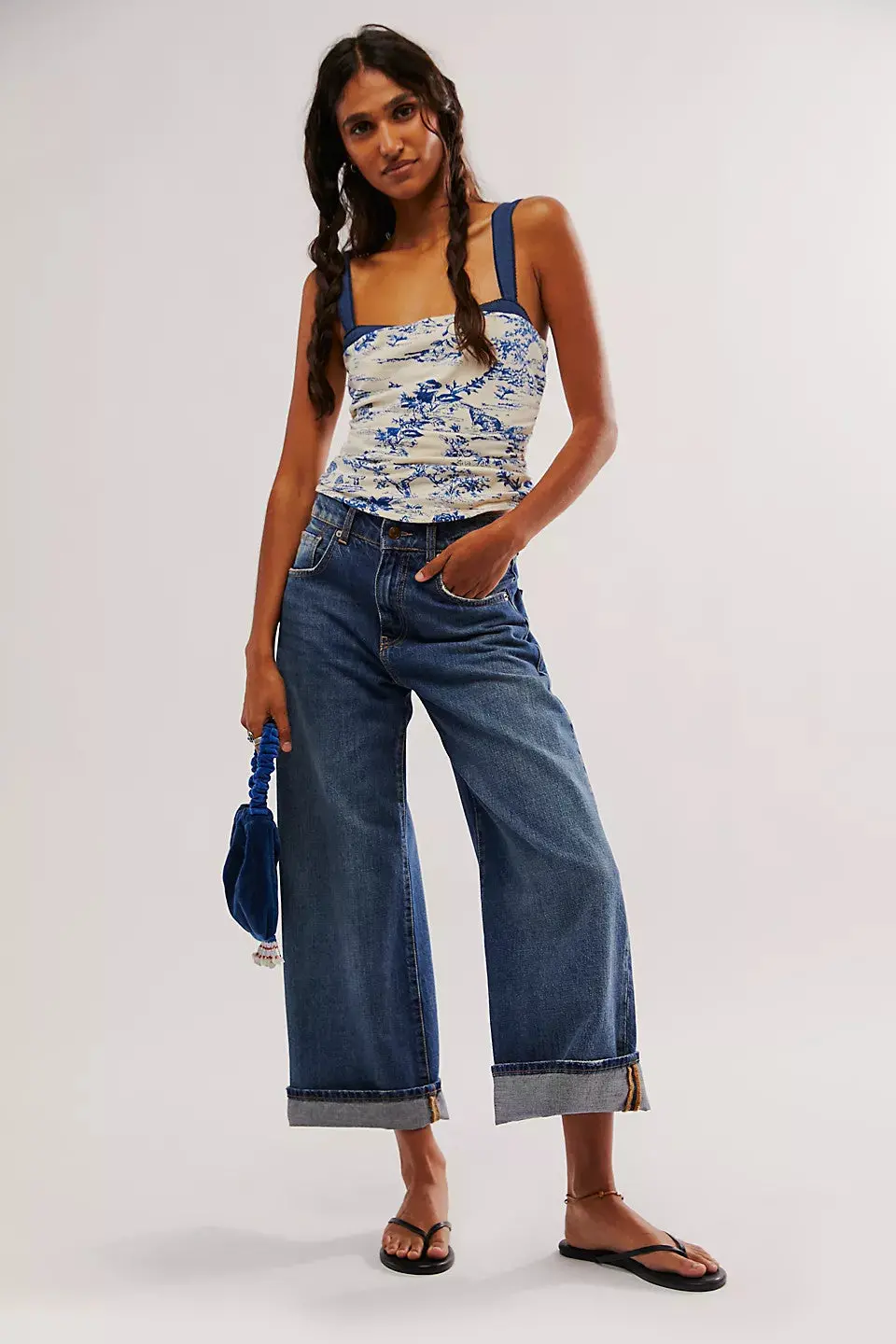 Free People 2 Tone Printed Tank In Ivory Combo 3