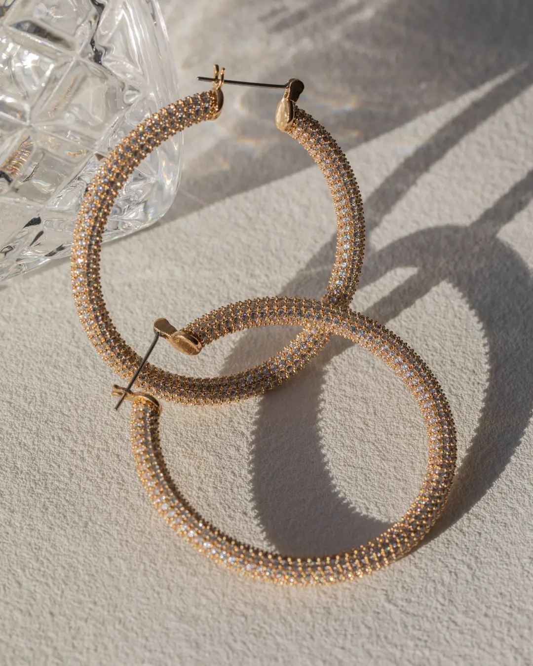 Luv Aj Large Pave Amalfi Hoop Earrings In Gold 2