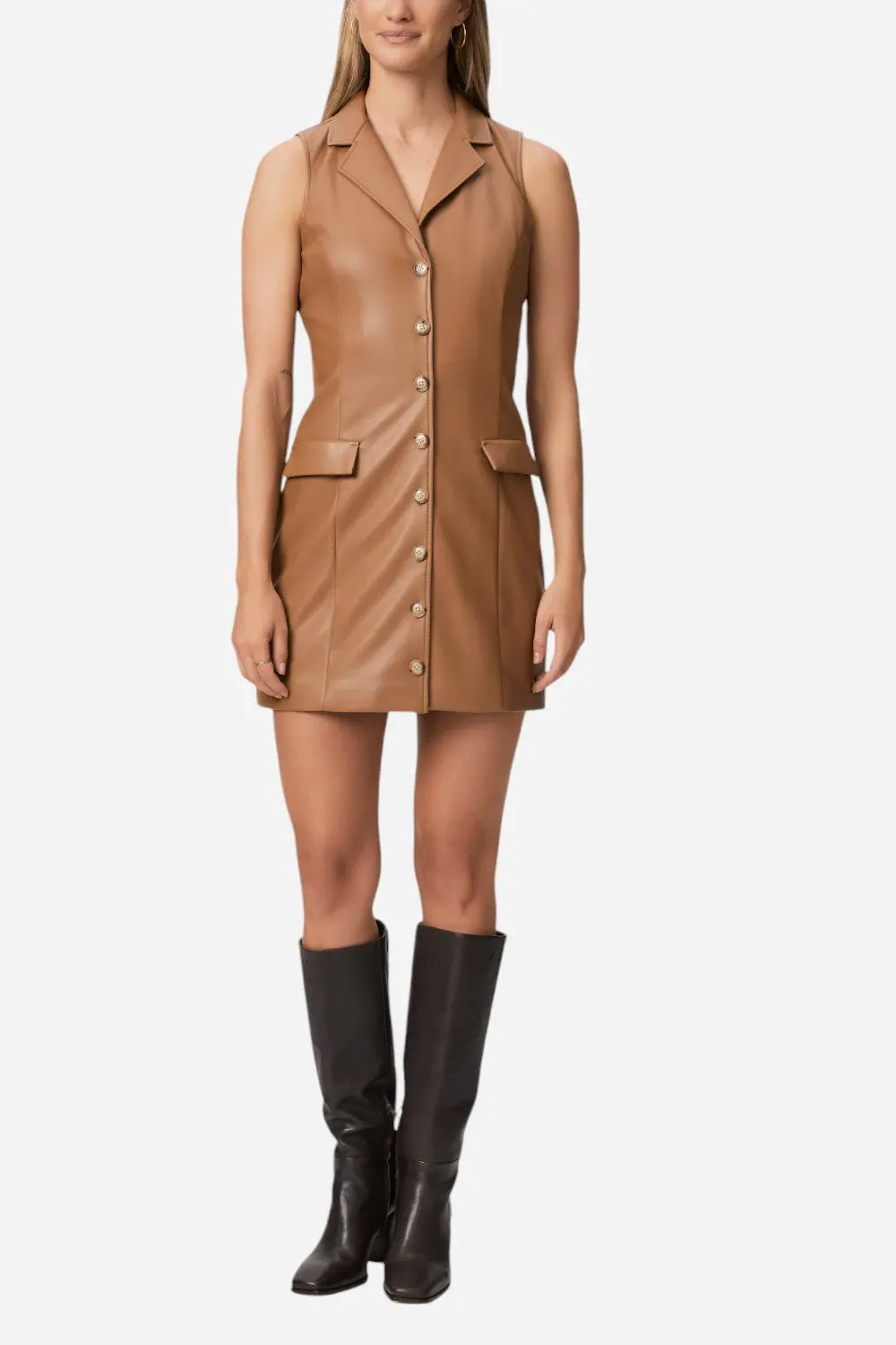 Paige Graciella Dress In Argan Oil Faux Leather 1