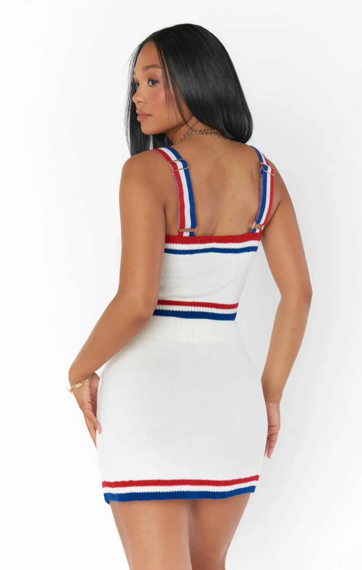 Show Me Your Mumu Below Deck Mini Skirt In Usa Stripe Knit 3