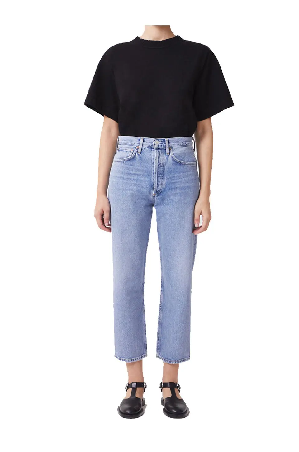 Agolde 90'S Mid Rise Loose Fit Crop In Replica 1