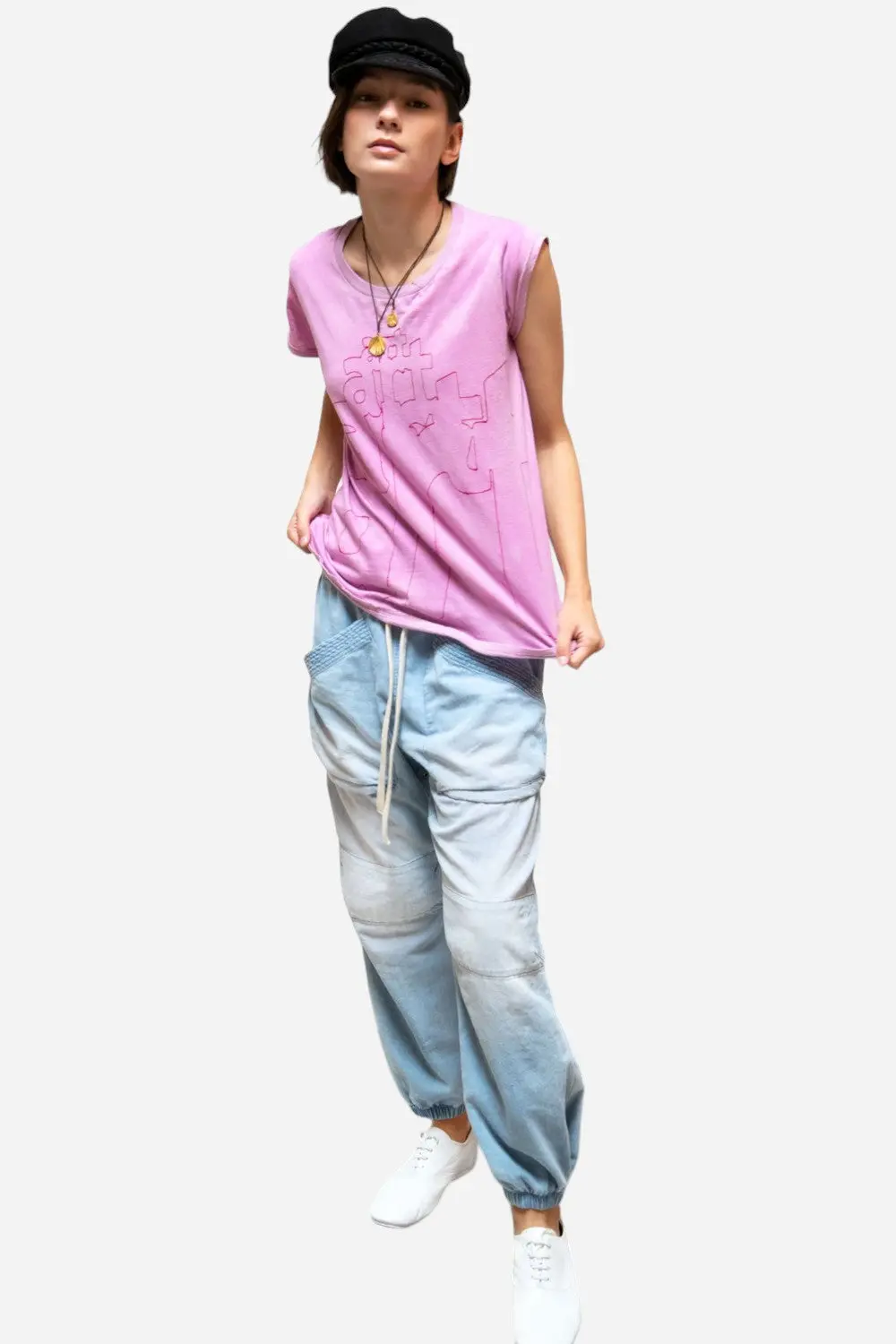 Free City Rtu Supervintage 4Art Short Sleeve Tee In Redlips Pink 1