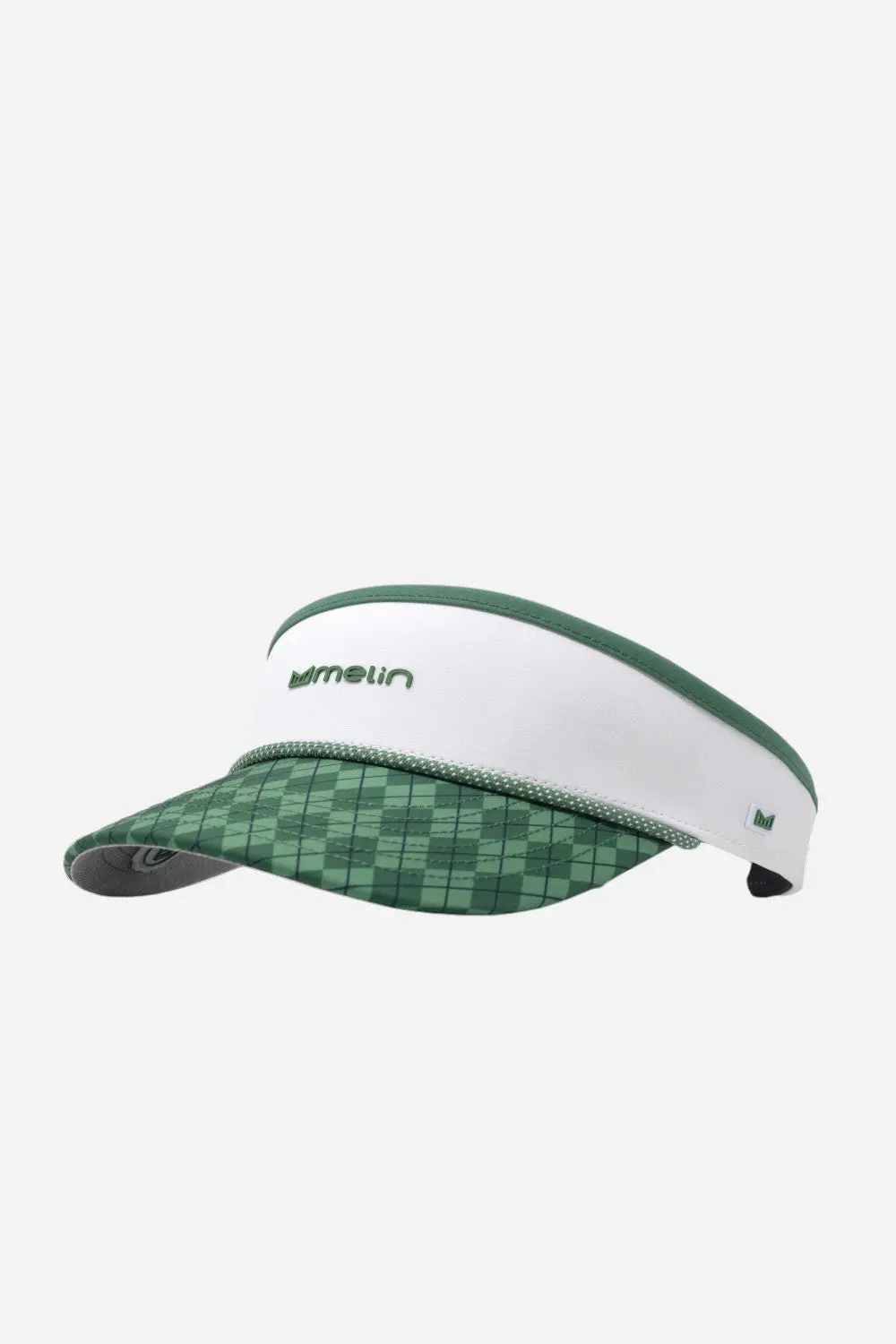 Melin Coast Links Front 9 Hydro Visor In Green Argyle 1