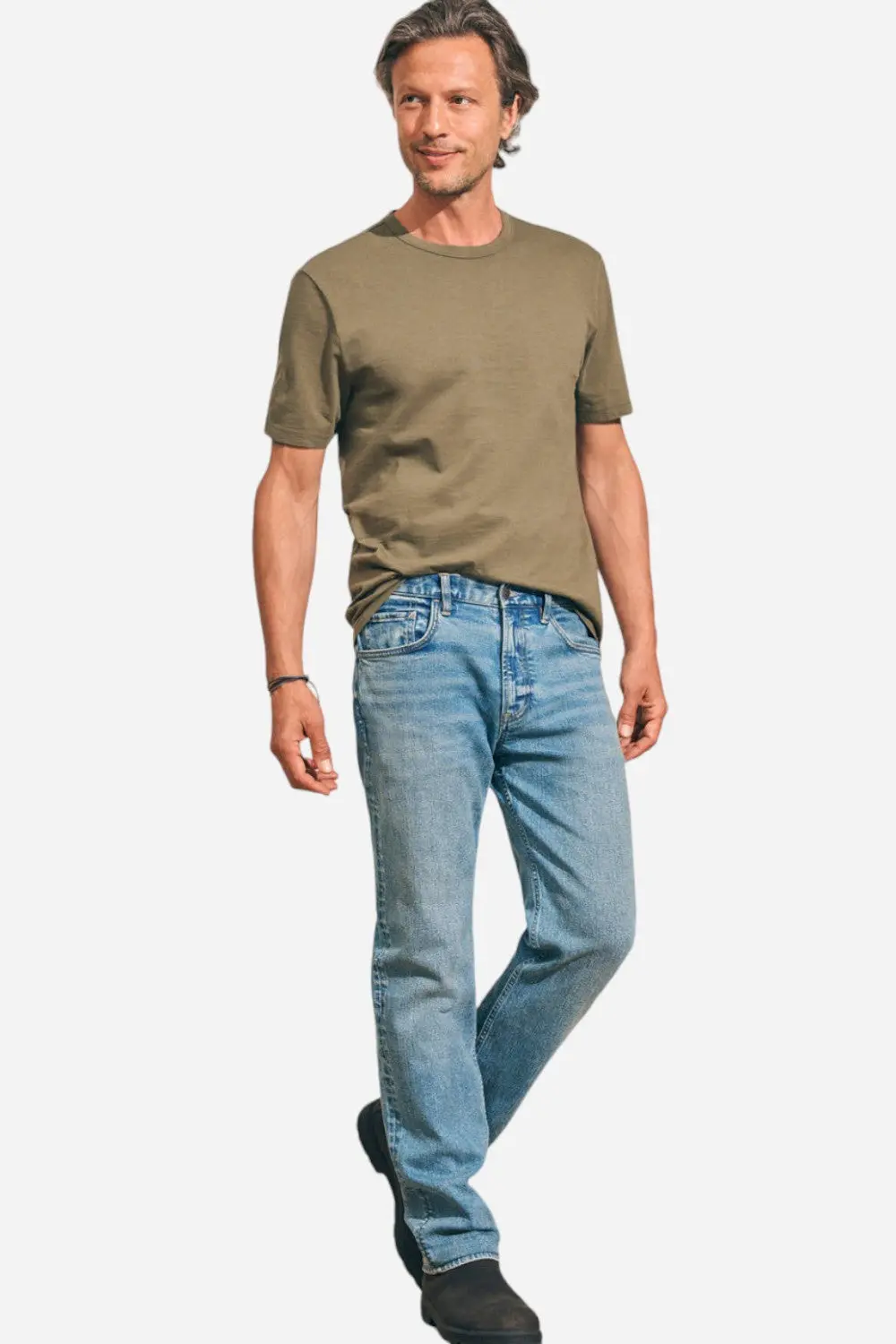 Faherty Sunwashed Tee In Olive 1