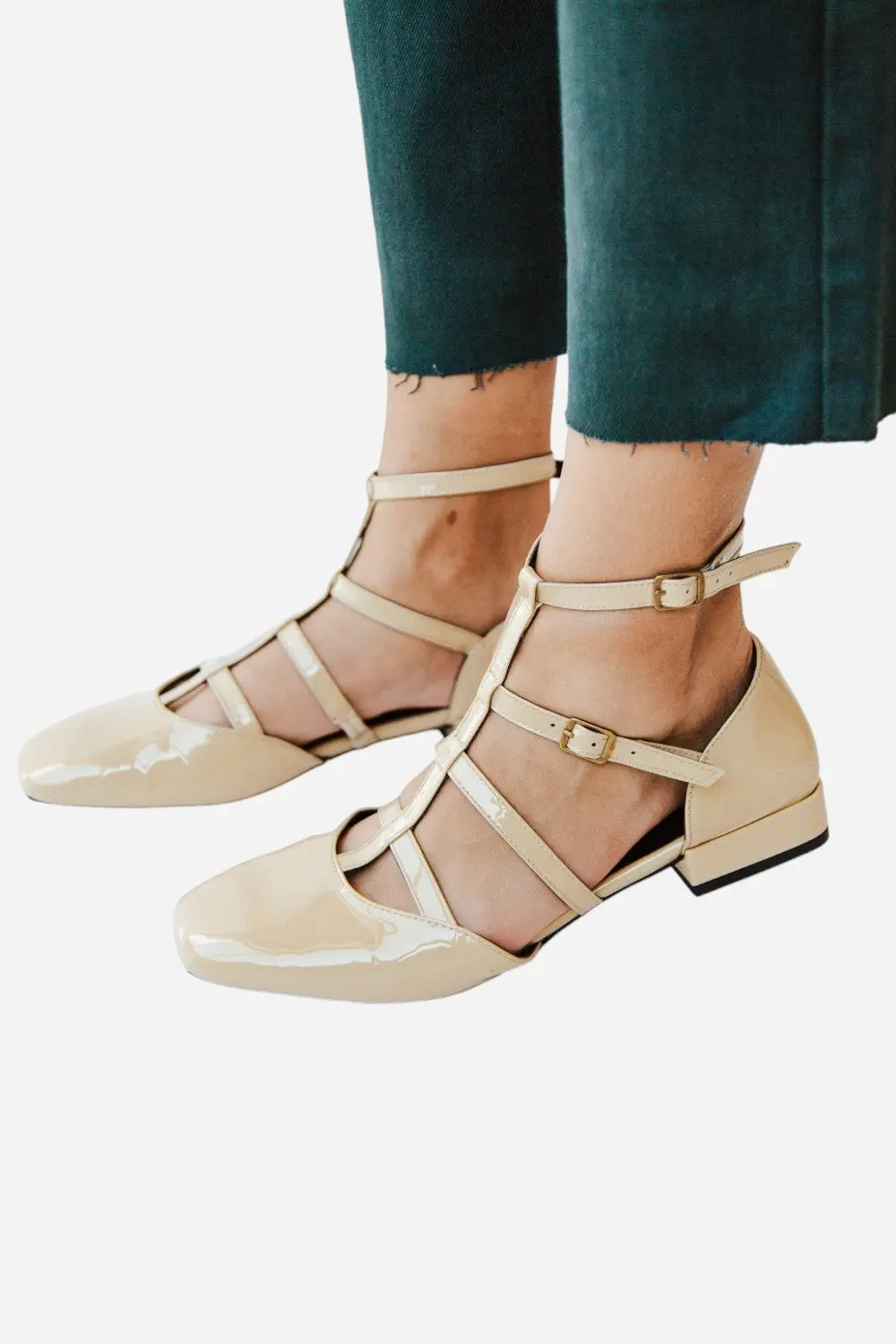 Seychelles Kissing Booth Sandals In Beige Patent Leather 1