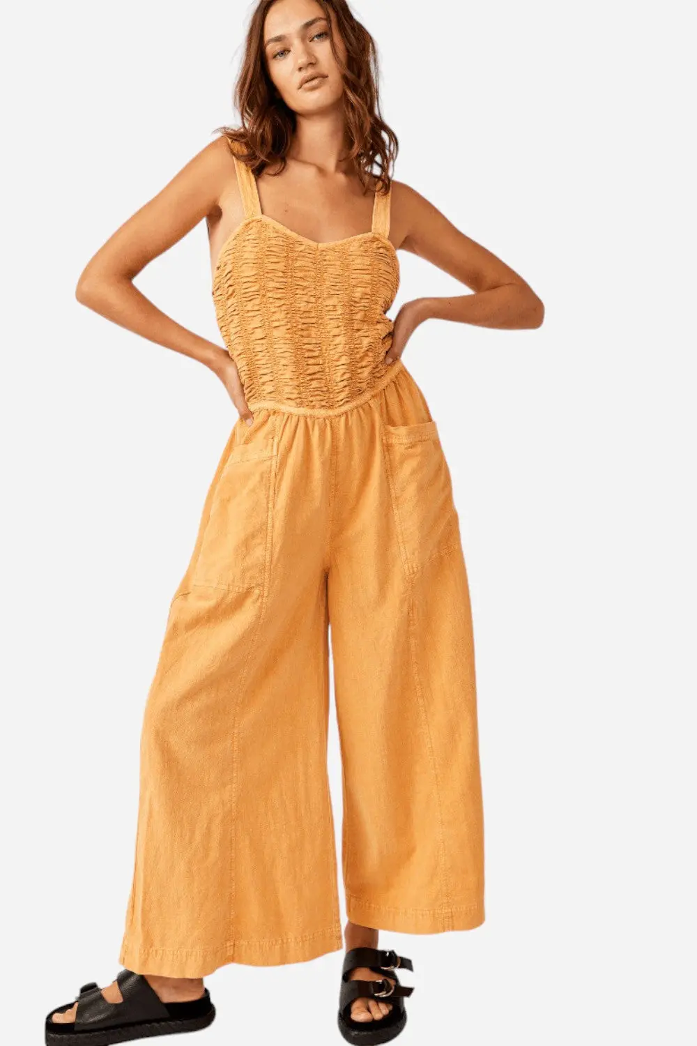 Free People Forever And Always Ruched One-Piece In Melo Pearl 1