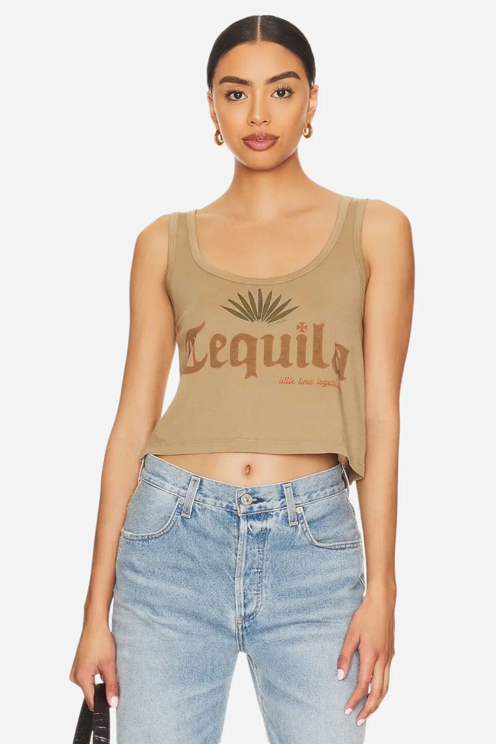 The Laundry Room Tequila Boxy Tank In Camel Gold 1