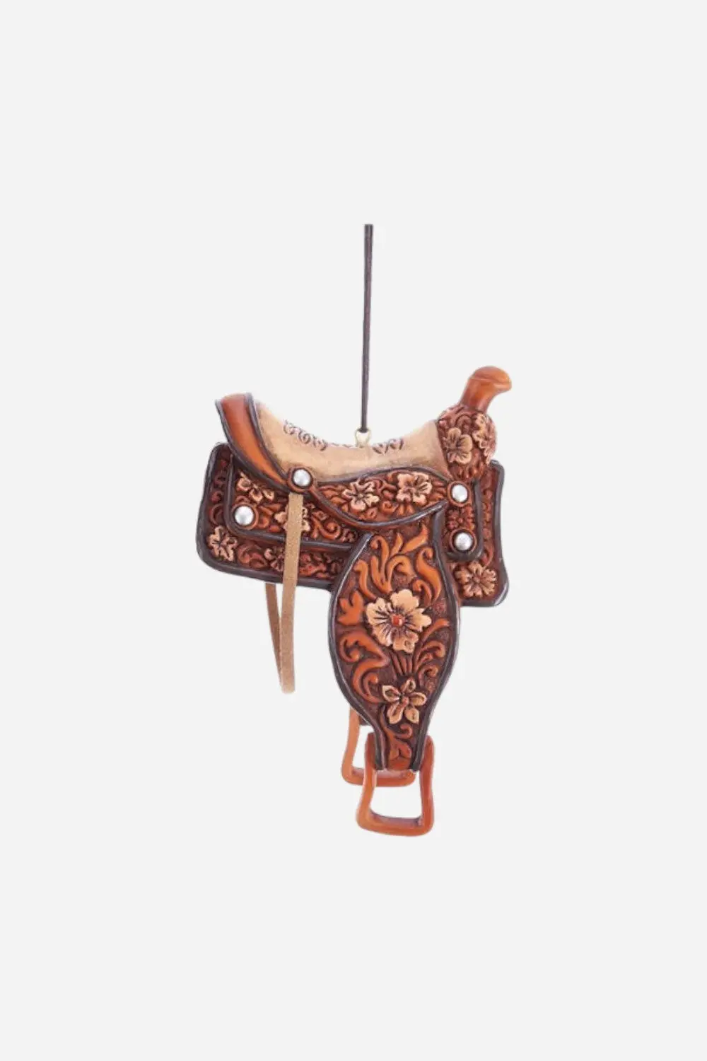 Western Saddle Flower Pattern Ornament 1