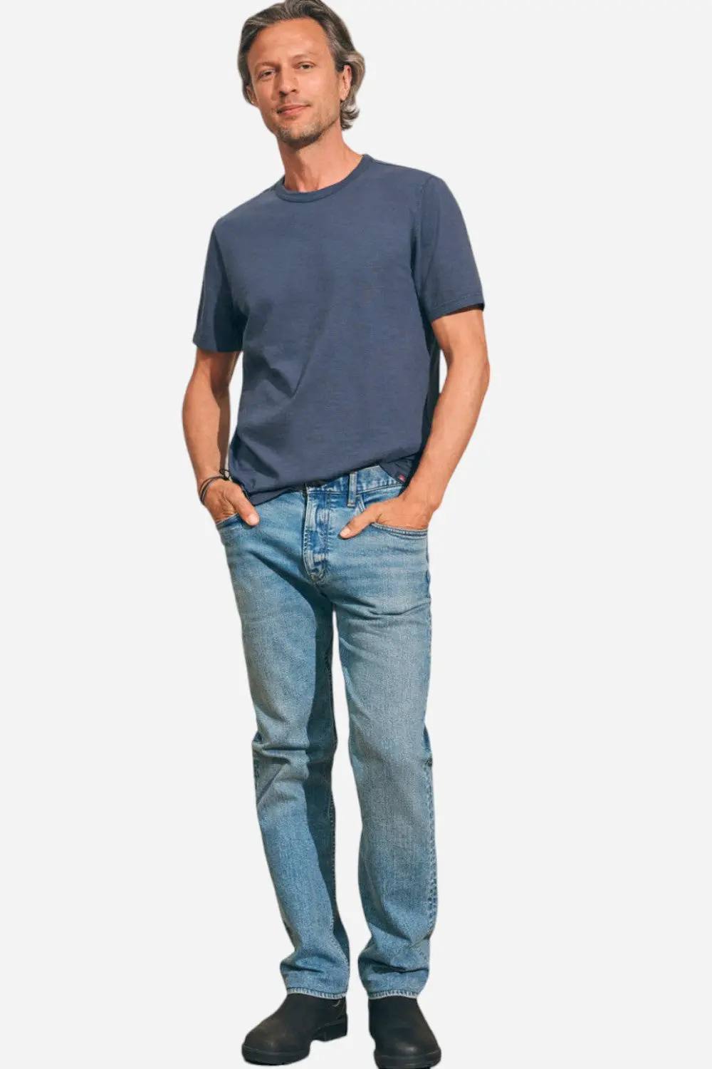 Faherty Sunwashed Tee In Dune Navy 1