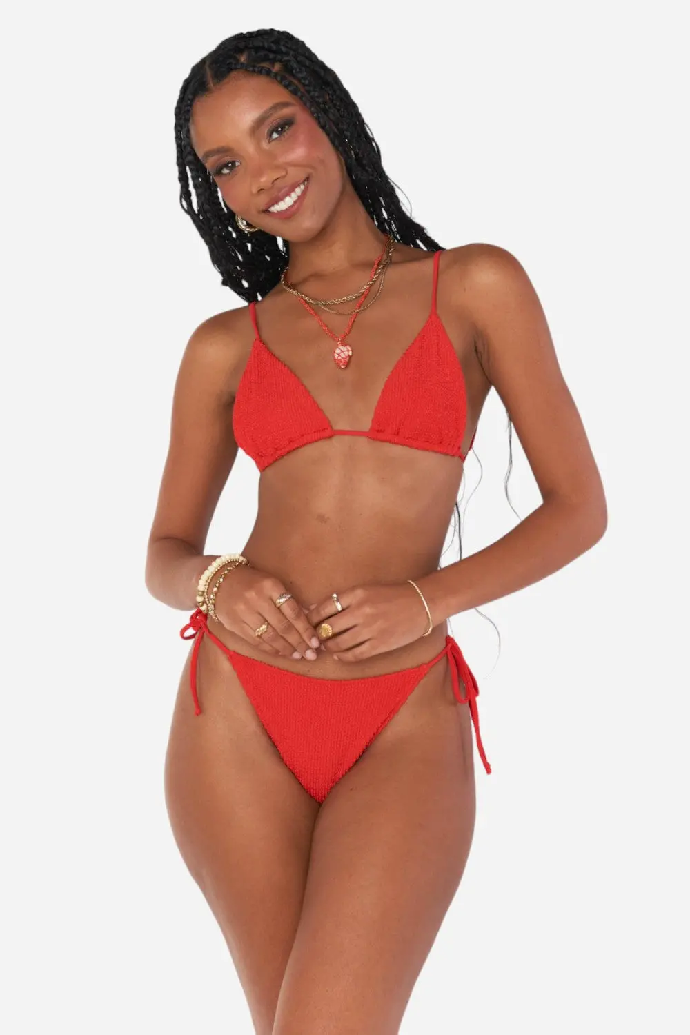 Show Me Your Mumu Tides Bottom In Red Scrunch 1