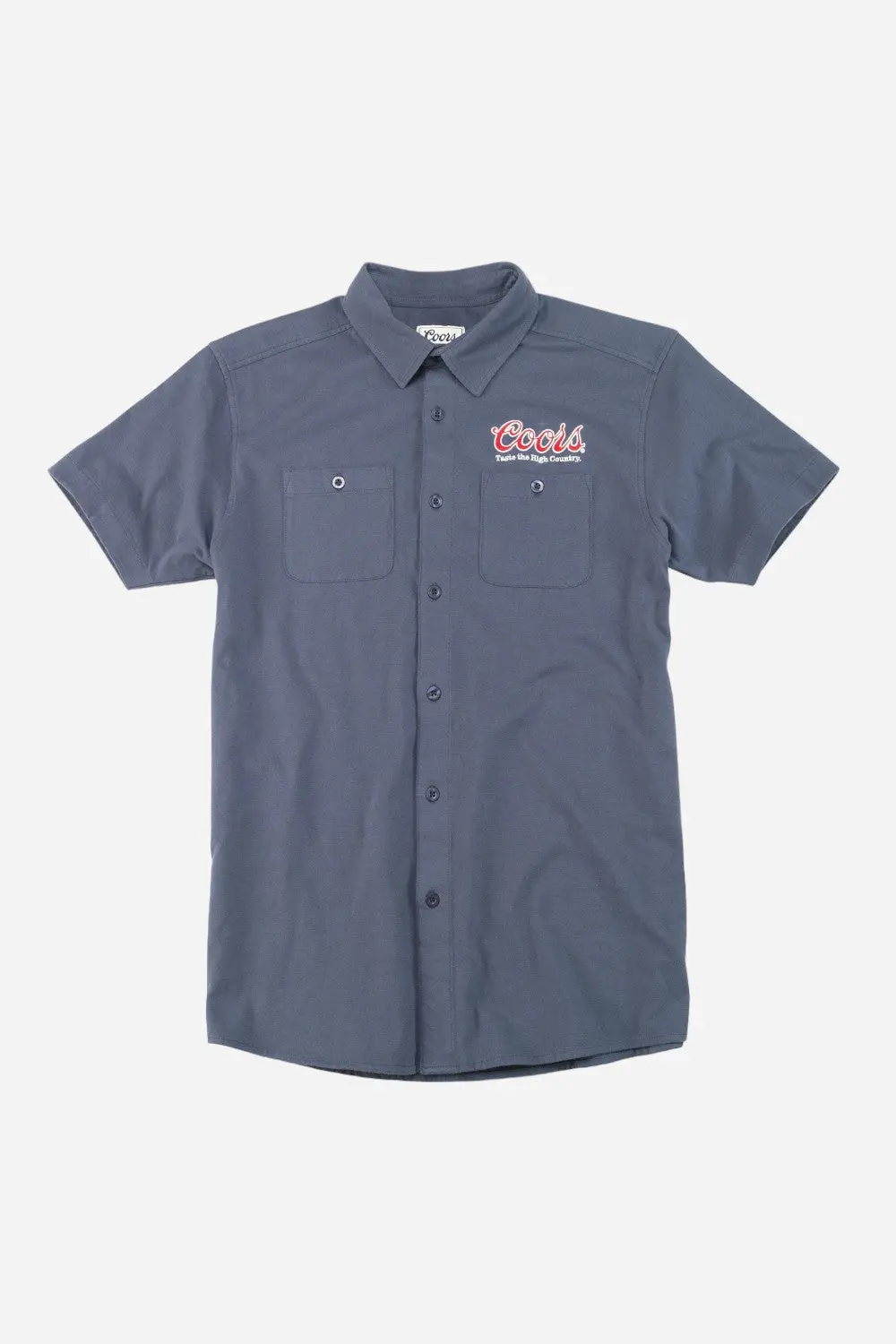 American Needle Coors Brew Master Short Sleeve Shirt In Navy 1