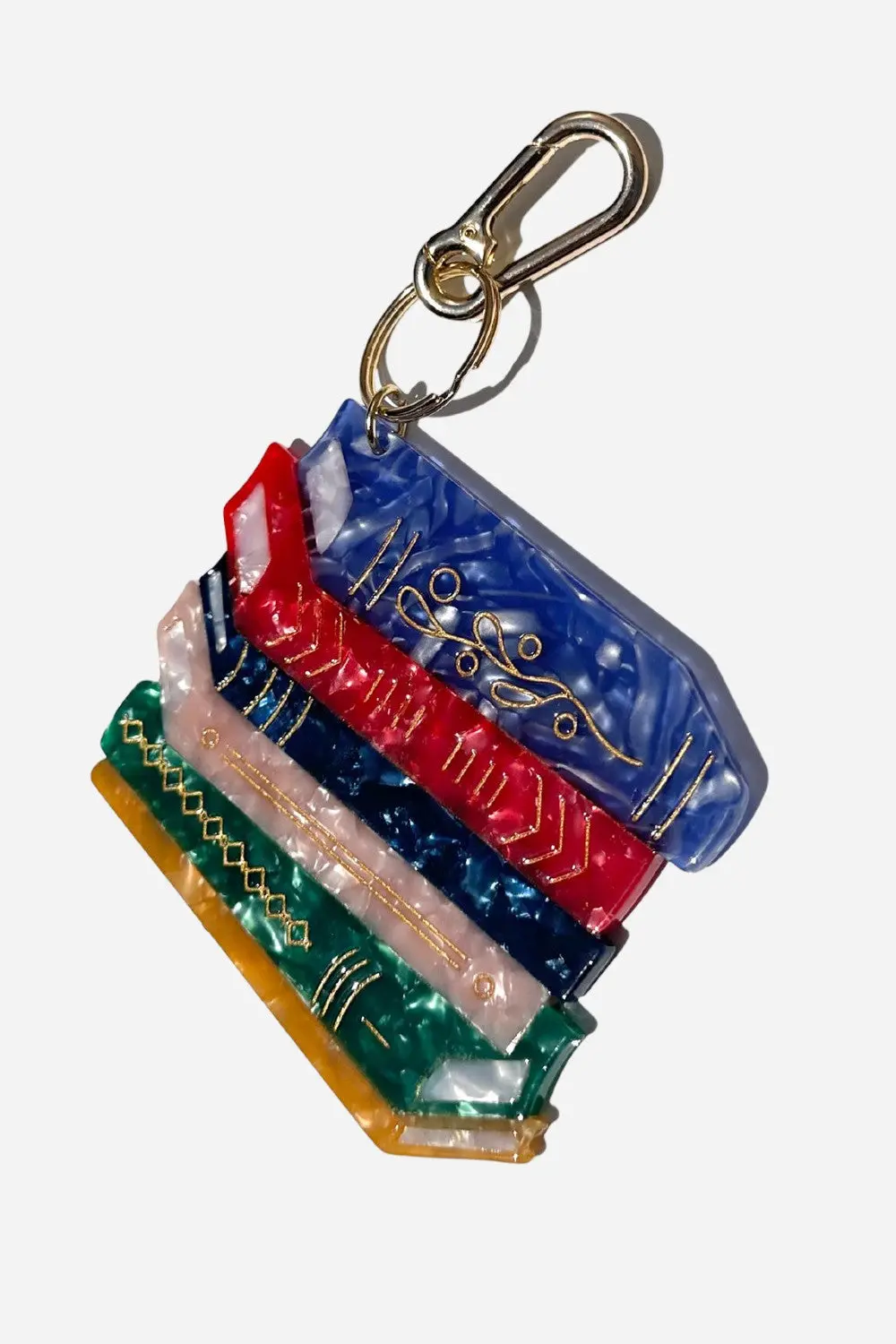 Solar Eclipse Hand-Painted Book Stack Keychain 1