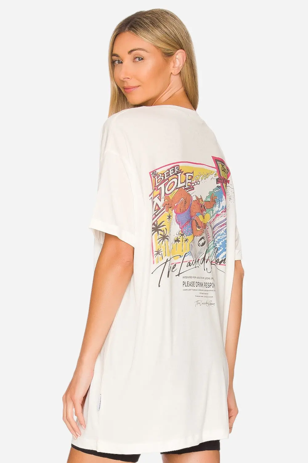 The Laundry Room Coors Beerabunga Oversized Tee In White 1