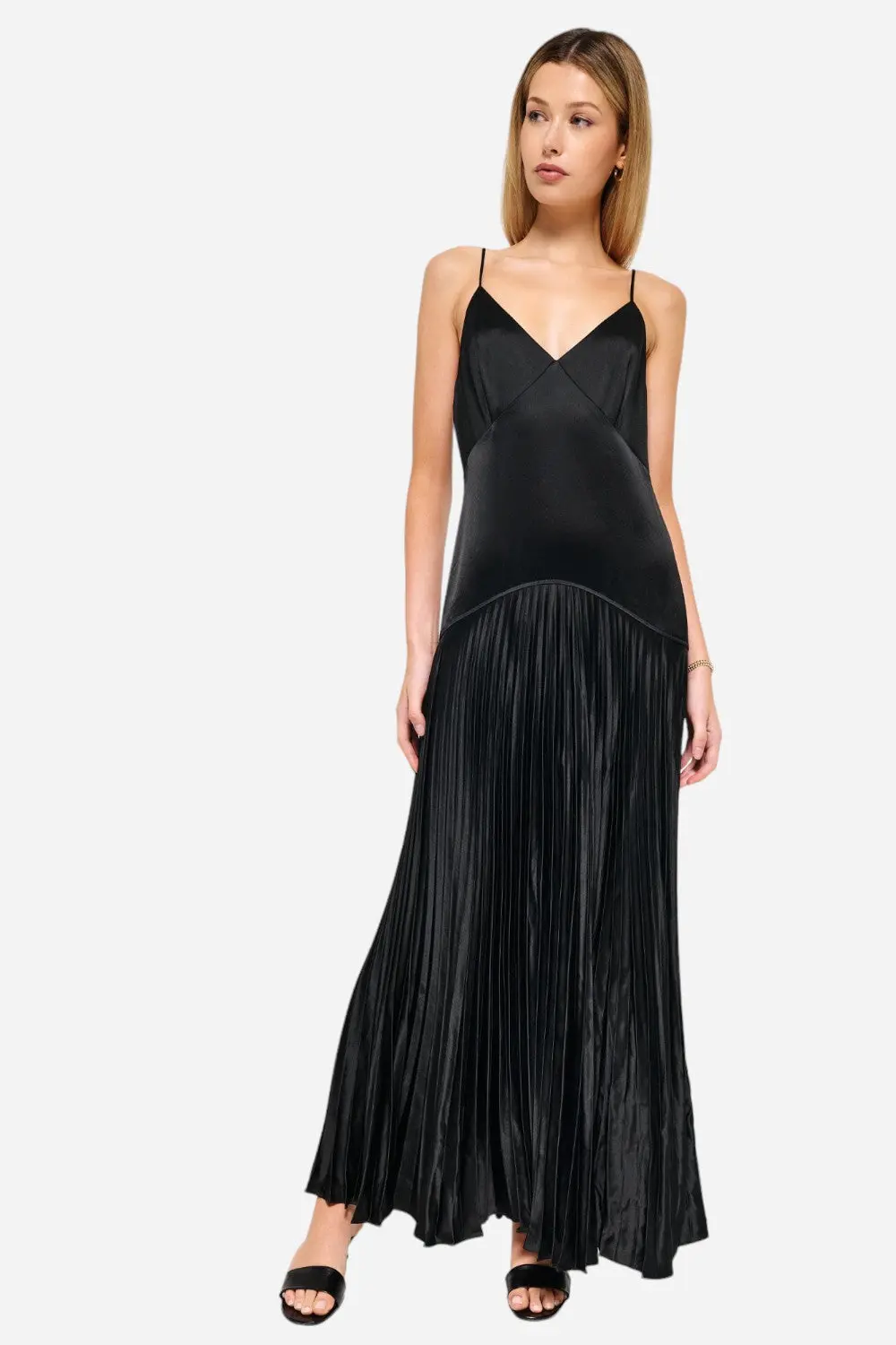 Cami Nyc Jennelyn Pleated Gown In Black 1