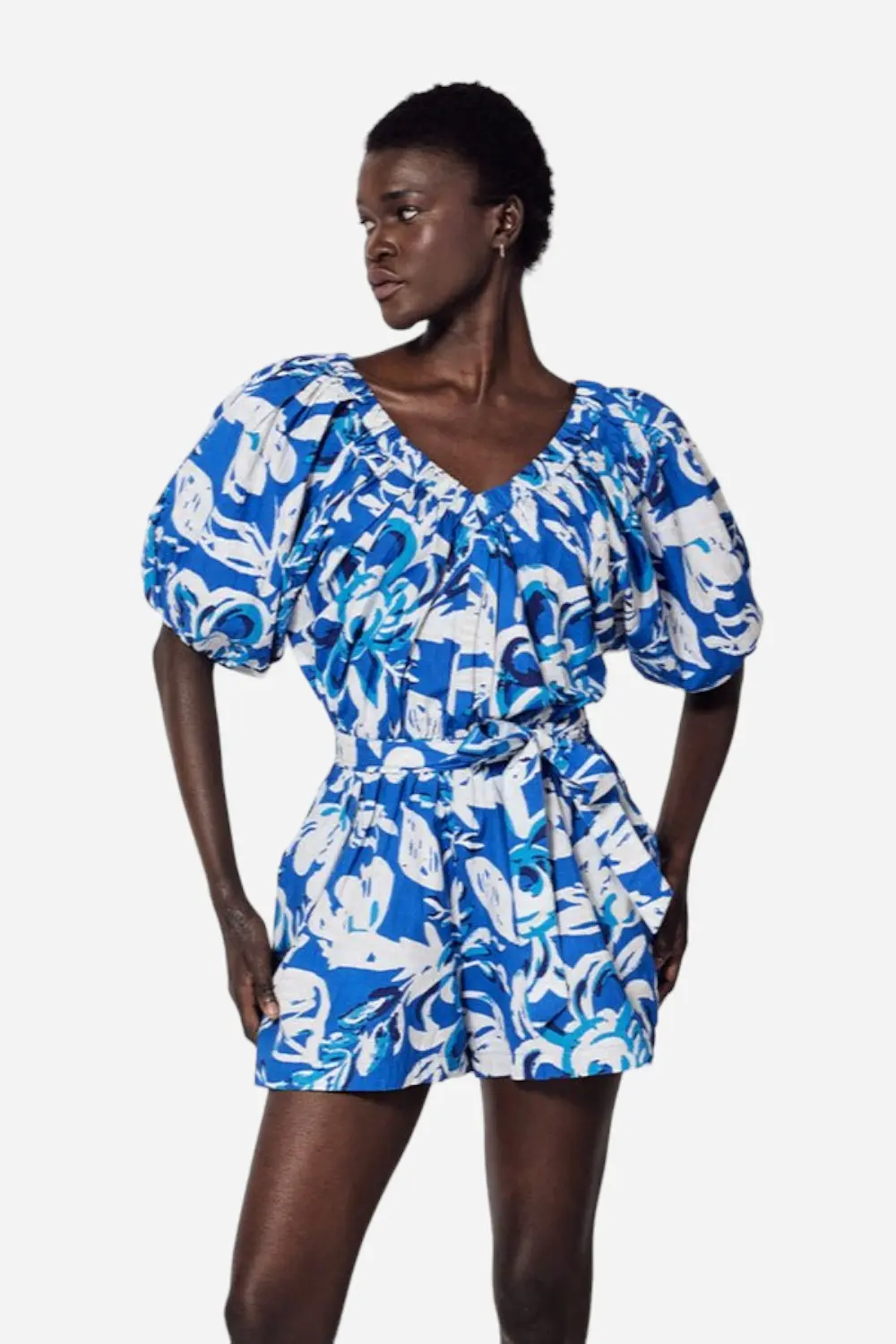 Cleobella Thalia Romper In Azure Print 1