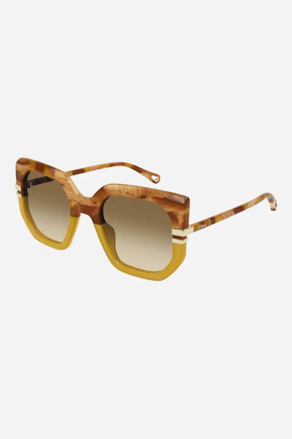 Chloe Square Brown Sunglasses With Brown Lenses (Ch0240s-004-53) 1