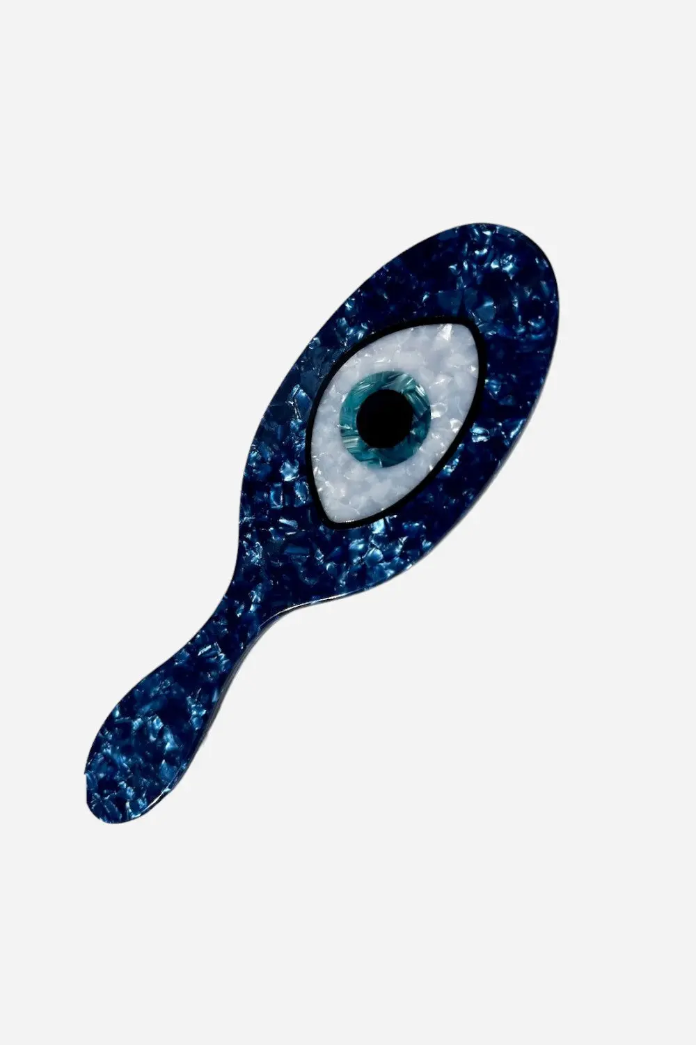 Solar Eclipse Hand-Painted Evil Eye Acetate 2-1 Daily Hair Brush 1