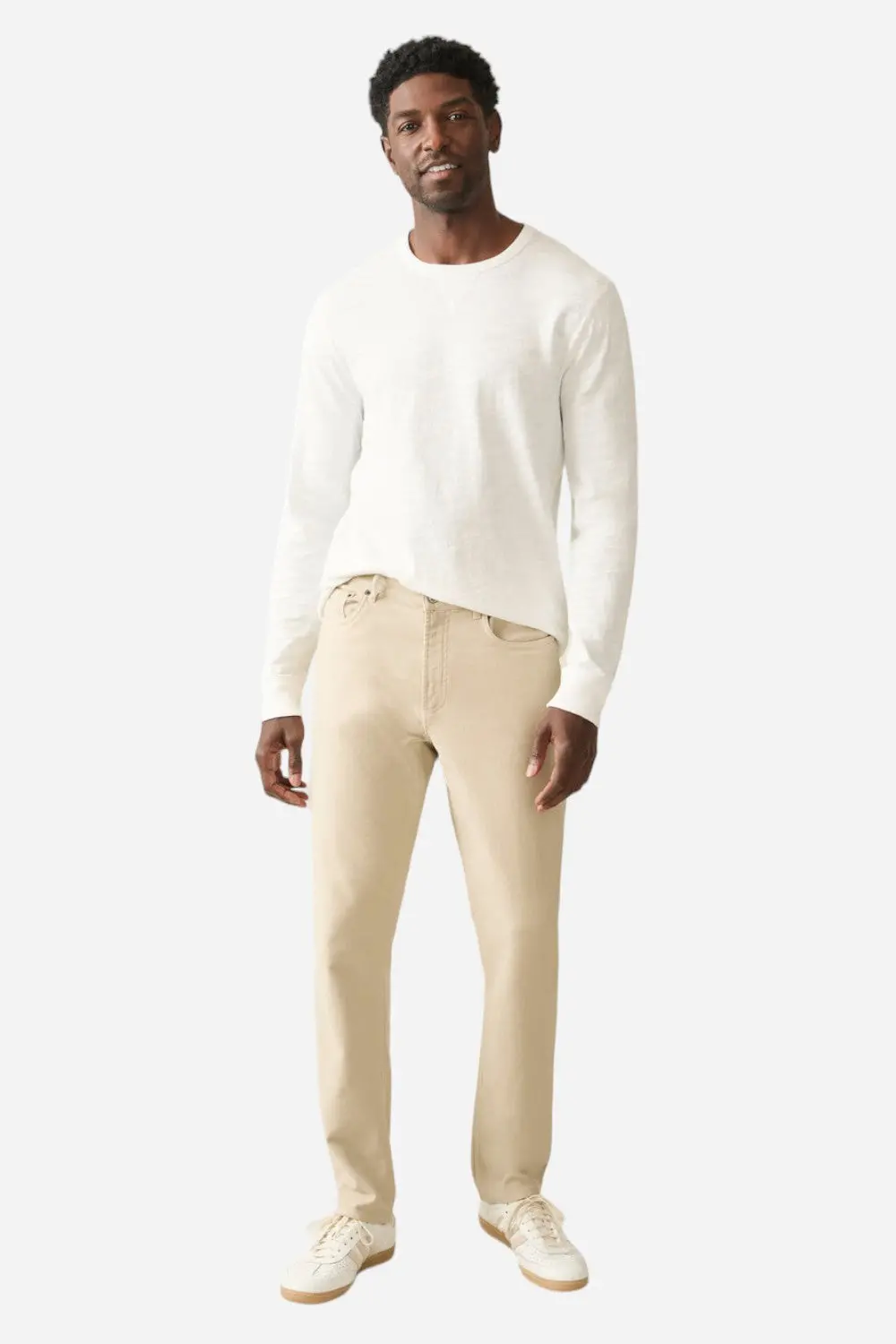Faherty Stretch Terry 5-Pocket Pant In Stone 1