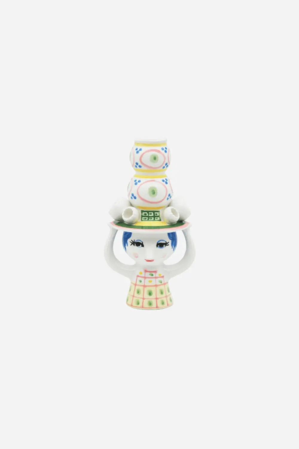 Rosendahl Bjørn Wiinblad Lady With Hat Candle Holder In Pink - 6.3 In 1