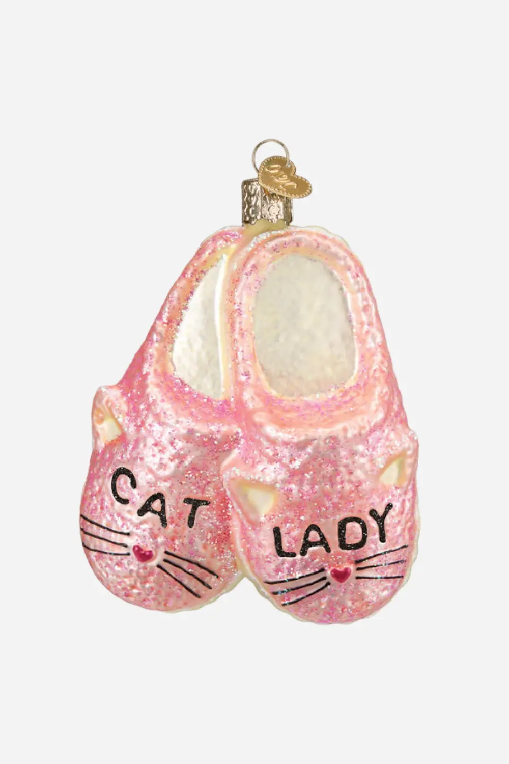 Old World Christmas Cat Lady Slippers Ornament 1