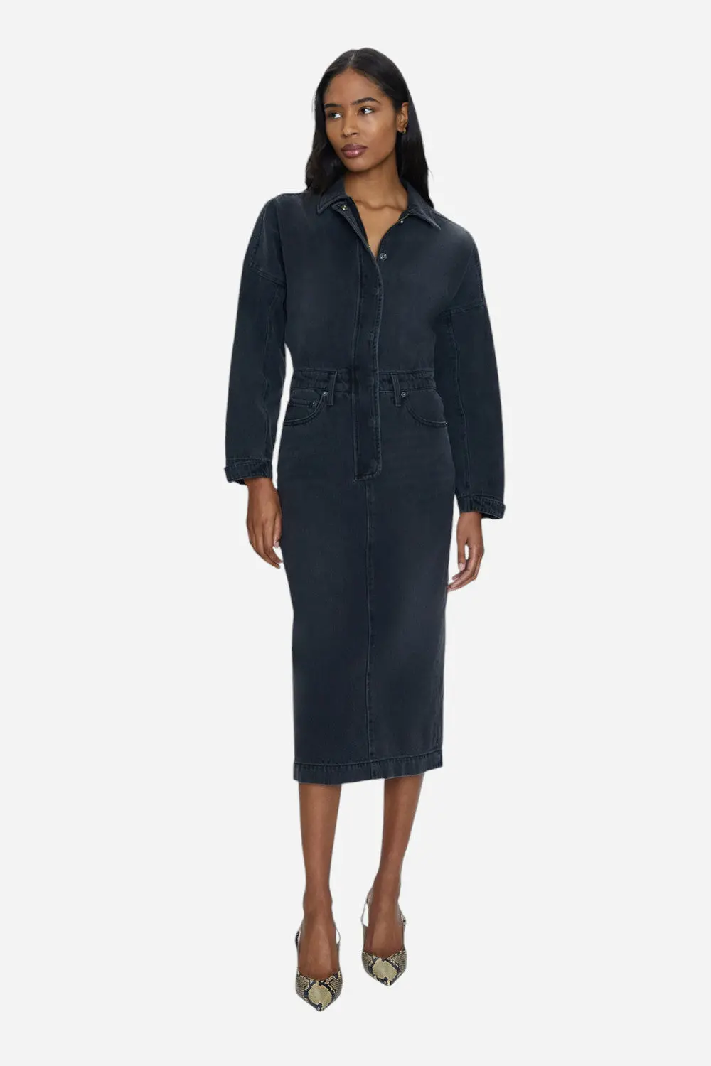 Pistola Tess Denim Midi Dress In Coupe 1