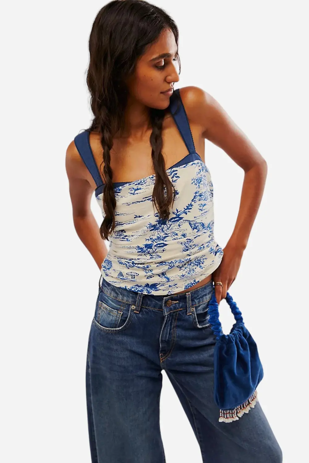 Free People 2 Tone Printed Tank In Ivory Combo 1