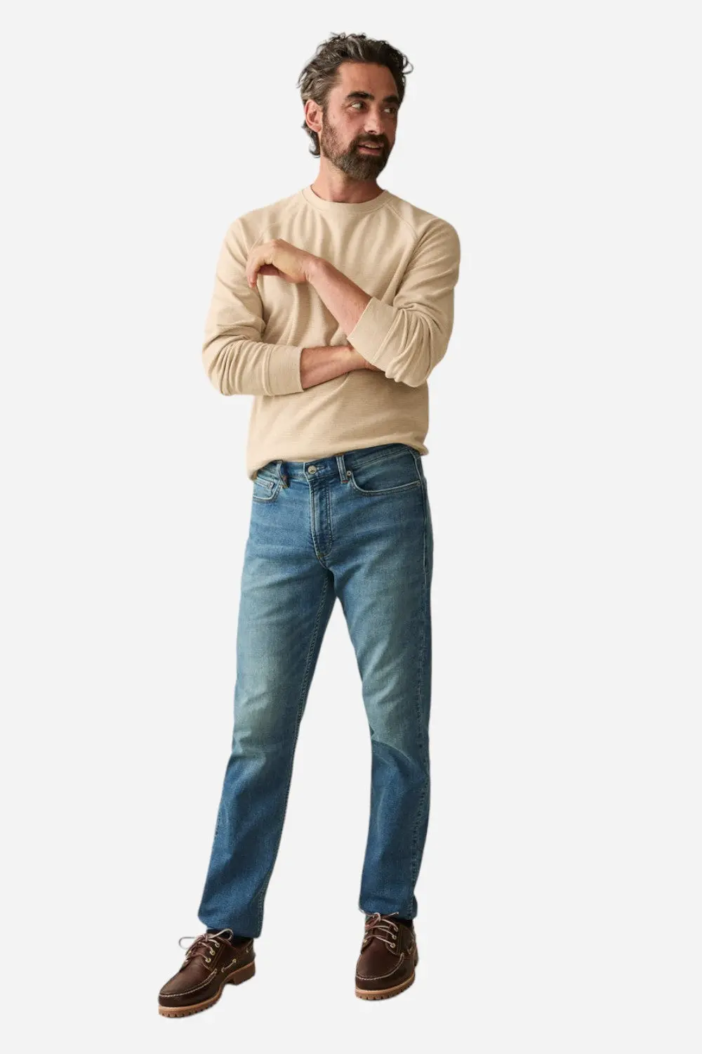 Faherty Stretch Terry Indigo 5-Pocket Pant In Indigo Ocean Wash 1