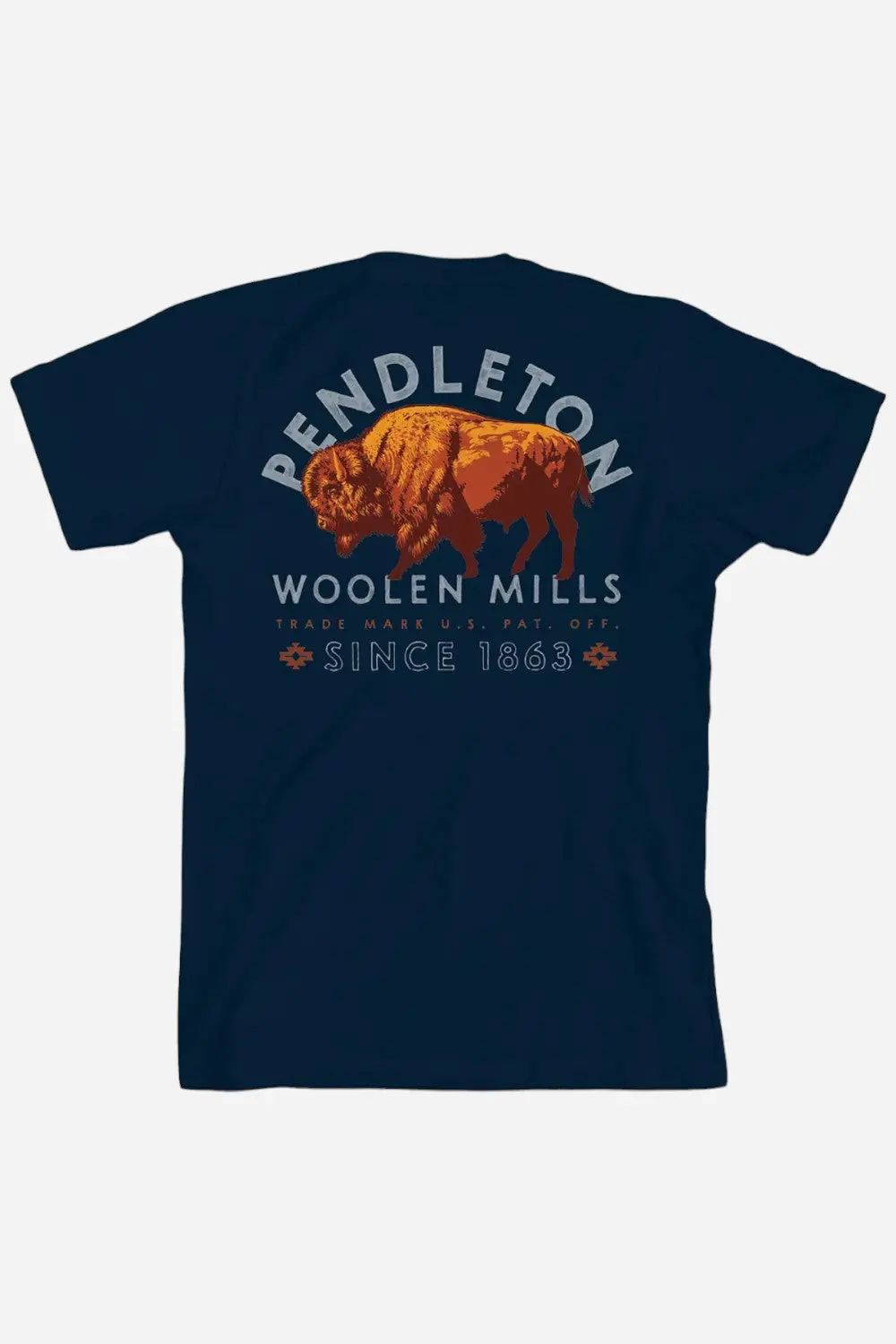 Pendleton Woolen Mills Bison Graphic Tee In Navy Multi 1